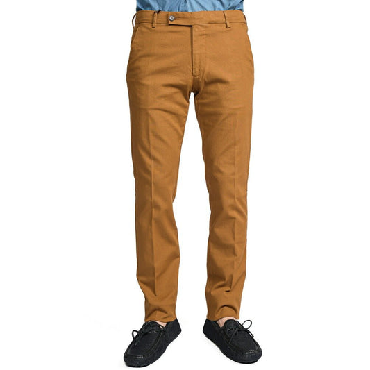 BERWICH "MORELLO - GD" リヨセル混コットンチノ ノータックパンツ ブラウン(biscotto887) 46 | GUARDAROBA MILANO OFFICIAL STORE
