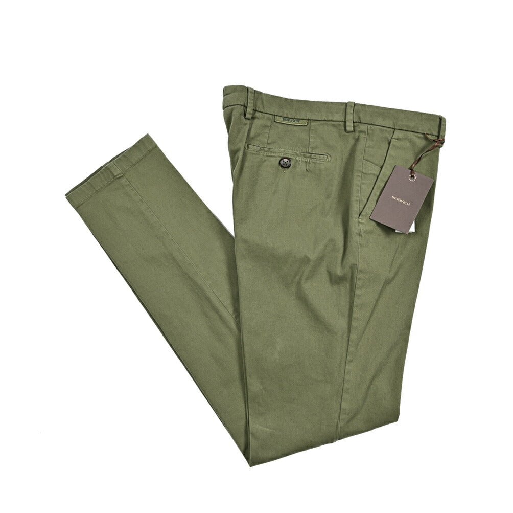 【新品・52・イタリア製】ベルウィッチ・MORELLO-GD 綿ストレッチパンツ BERWICH MORELLO-GD ストレッチコットンチノ ノータックパンツ
