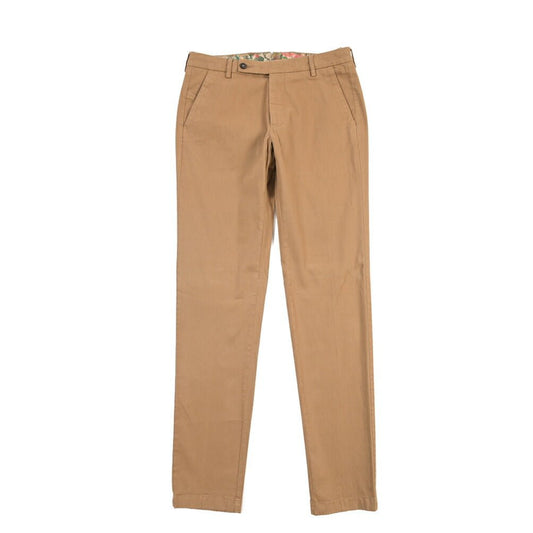 BERWICH “MORELLO - GD” ストレッチコットン ノータックチノパンツ ブラウン(khaki180) 48 | GUARDAROBA MILANO OFFICIAL STORE