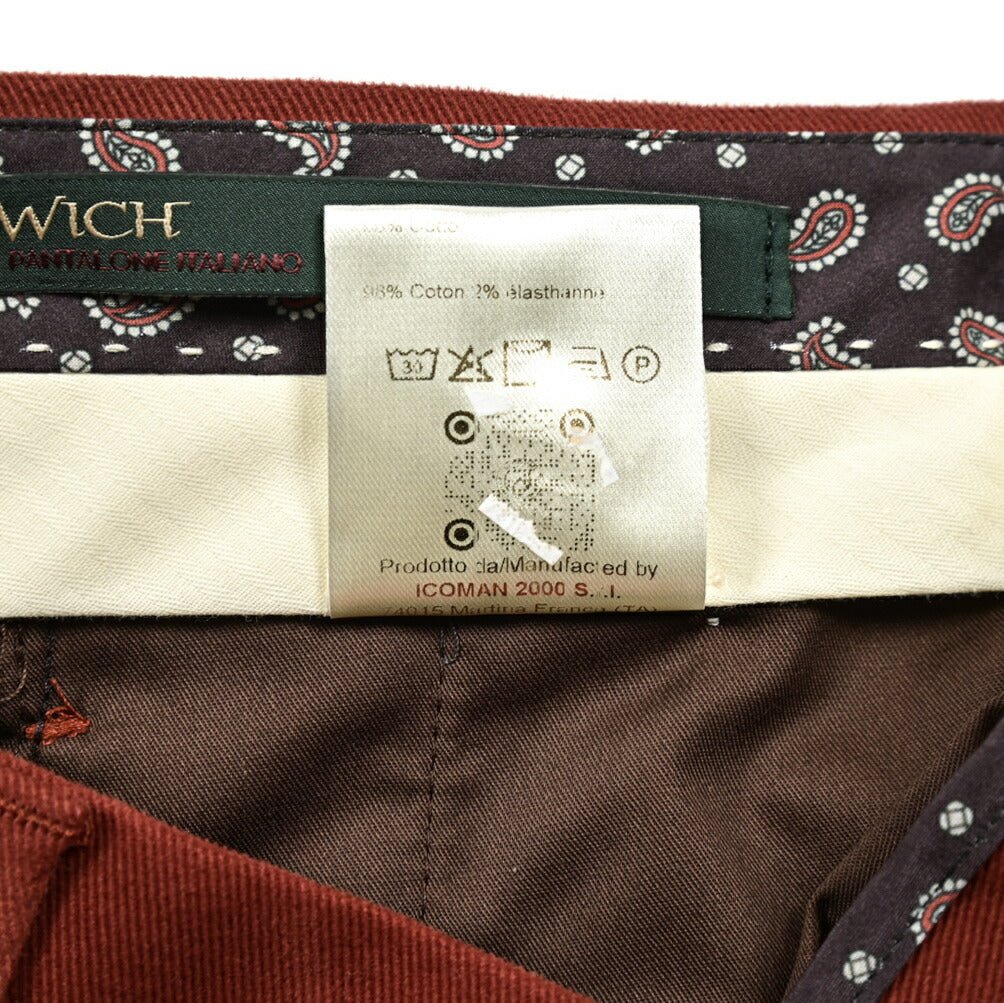 SALE|BERWICH NEGRONI ストレッチコットン ツータックチノスラックス|413489 - 46|GUARDAROBA MILANO OFFICIAL STORE