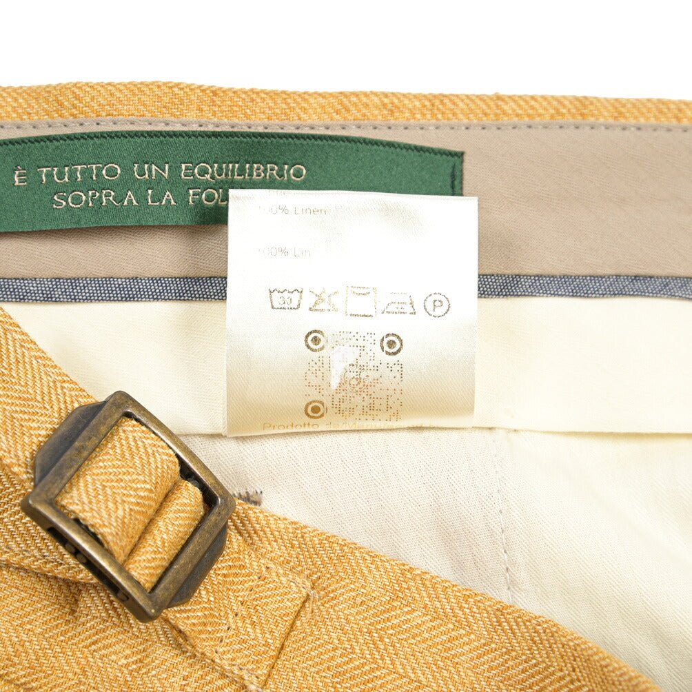 BERWICH “RETRO 1P” リネン100% ワンタックスラックス ゴールド(gold) 54 | GUARDAROBA MILANO OFFICIAL STORE
