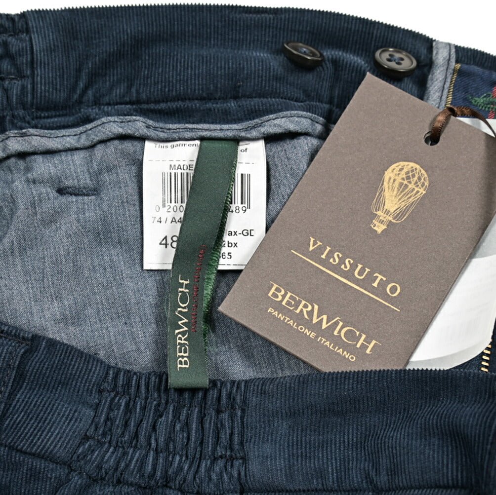SALE|BERWICH RETRO ストレッチコットン 細畝コーデュロイワンタックスラックス|414213|GUARDAROBA MILANO OFFICIAL STORE
