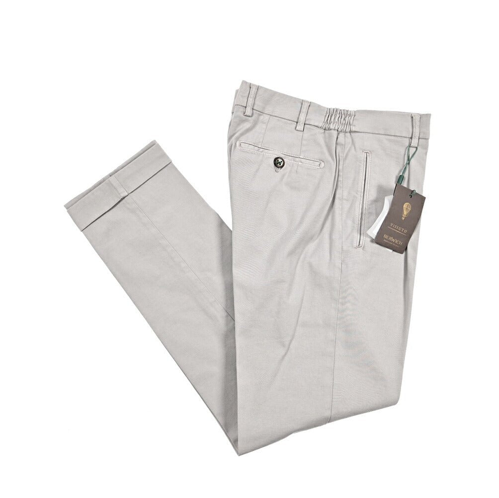BERWICH "RETRO ELAX GD" リヨセル混コットン ワンタックストレッチパンツ|425457 - 44|GUARDAROBA MILANO OFFICIAL STORE