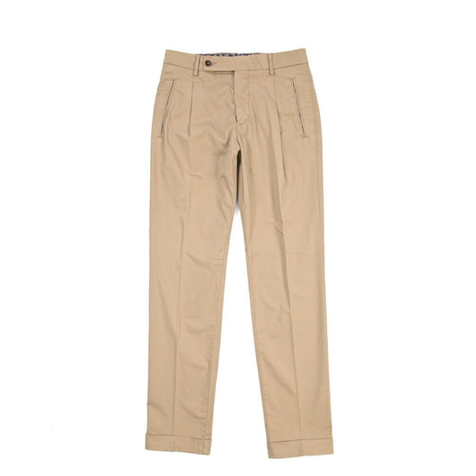 BERWICH “RETRO-GD” ストレッチコットン ワンタックチノパンツ ブラウン(noce724) 44 | GUARDAROBA MILANO OFFICIAL STORE