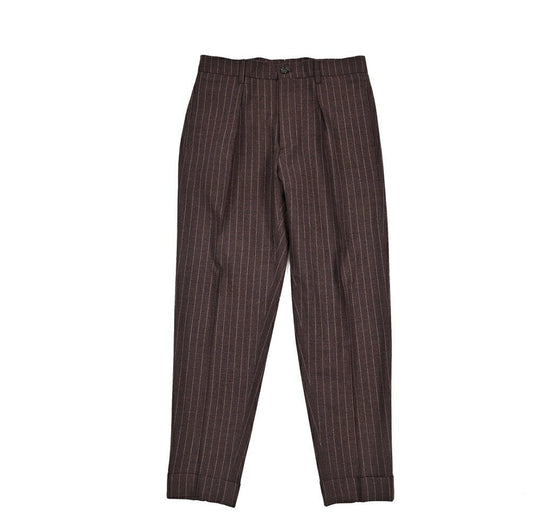 BERWICH “RETRO LONG” ヴァージンウール100% ワンタックスラックス ワインレッド(red) 46 | GUARDAROBA MILANO OFFICIAL STORE