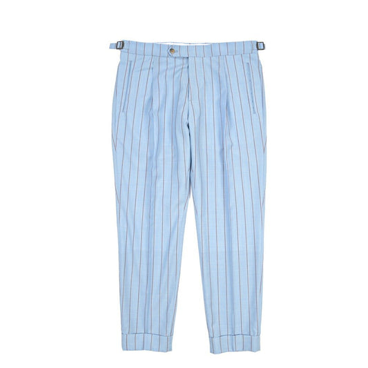 BERWICH “RETRO LONG” ヴァージンウール100% ワンタックスラックス ライトブルー(azure) 52 | GUARDAROBA MILANO OFFICIAL STORE