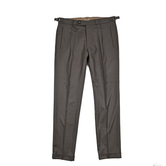 BERWICH “RETRO LONG” ヴァージンウール100% ワンタックスラックス / CANONICO製生地 ブラウン(taupe) 46 | GUARDAROBA MILANO OFFICIAL STORE