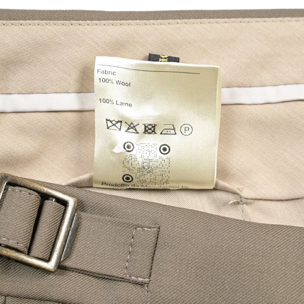 BERWICH “RETRO LONG” ウール100% ワンタックスラックス / CANONICO製生地 グレージュ(greige) 52 | GUARDAROBA MILANO OFFICIAL STORE