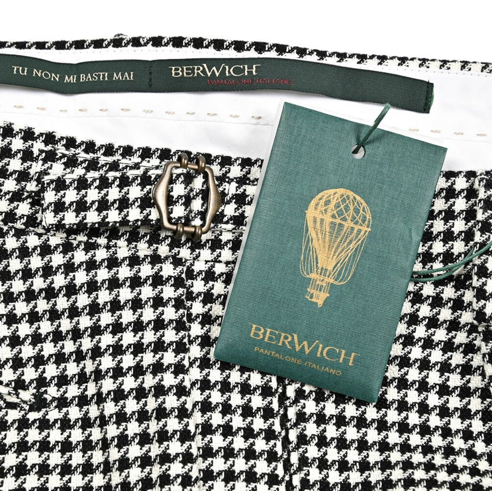 BERWICH "RETRO LONG" リネン混コットン ワンタックスラックス|424456 - 44|GUARDAROBA MILANO OFFICIAL STORE