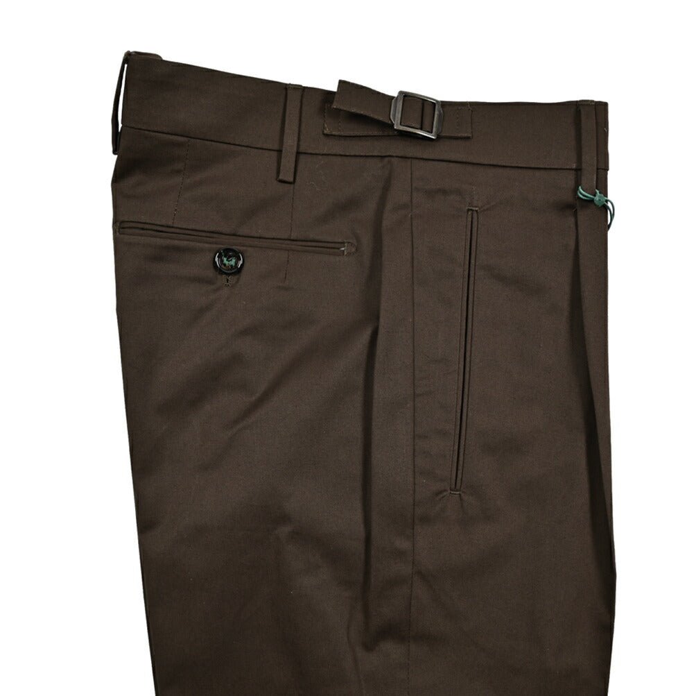 BERWICH "RETRO LONG" ストレッチコットン ワンタックパンツ|424784 - 46|GUARDAROBA MILANO OFFICIAL STORE