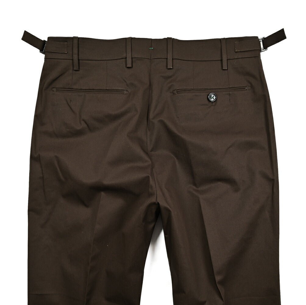 BERWICH "RETRO LONG" ストレッチコットン ワンタックパンツ|424784 - 46|GUARDAROBA MILANO OFFICIAL STORE