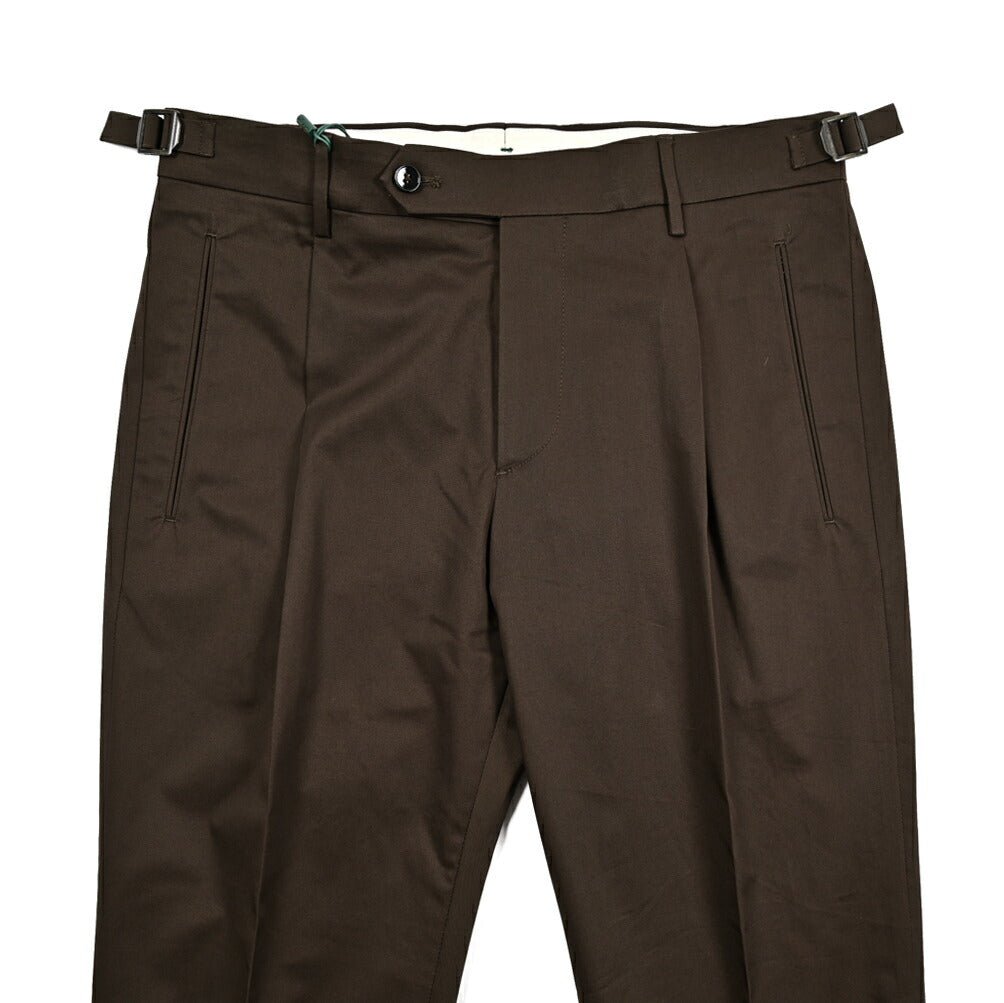 BERWICH "RETRO LONG" ストレッチコットン ワンタックパンツ|424784 - 46|GUARDAROBA MILANO OFFICIAL STORE