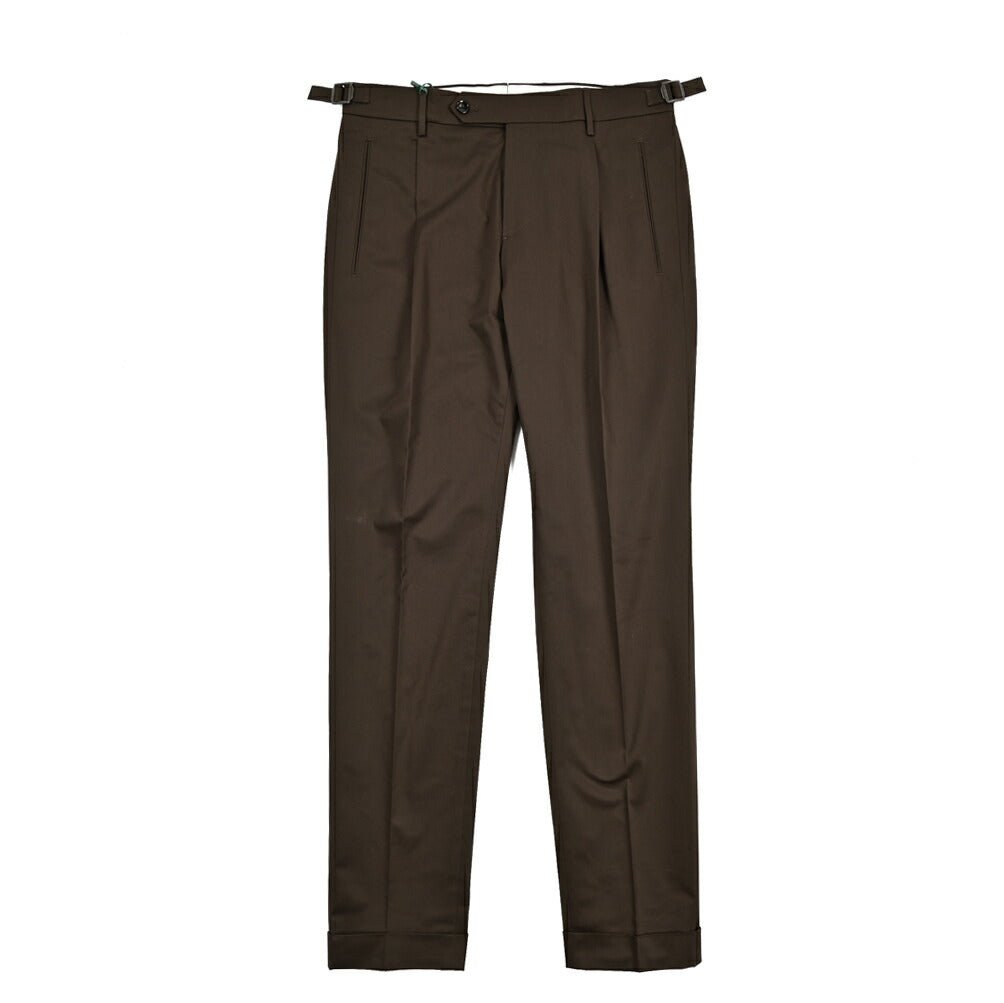BERWICH "RETRO LONG" ストレッチコットン ワンタックパンツ|424784 - 46|GUARDAROBA MILANO OFFICIAL STORE