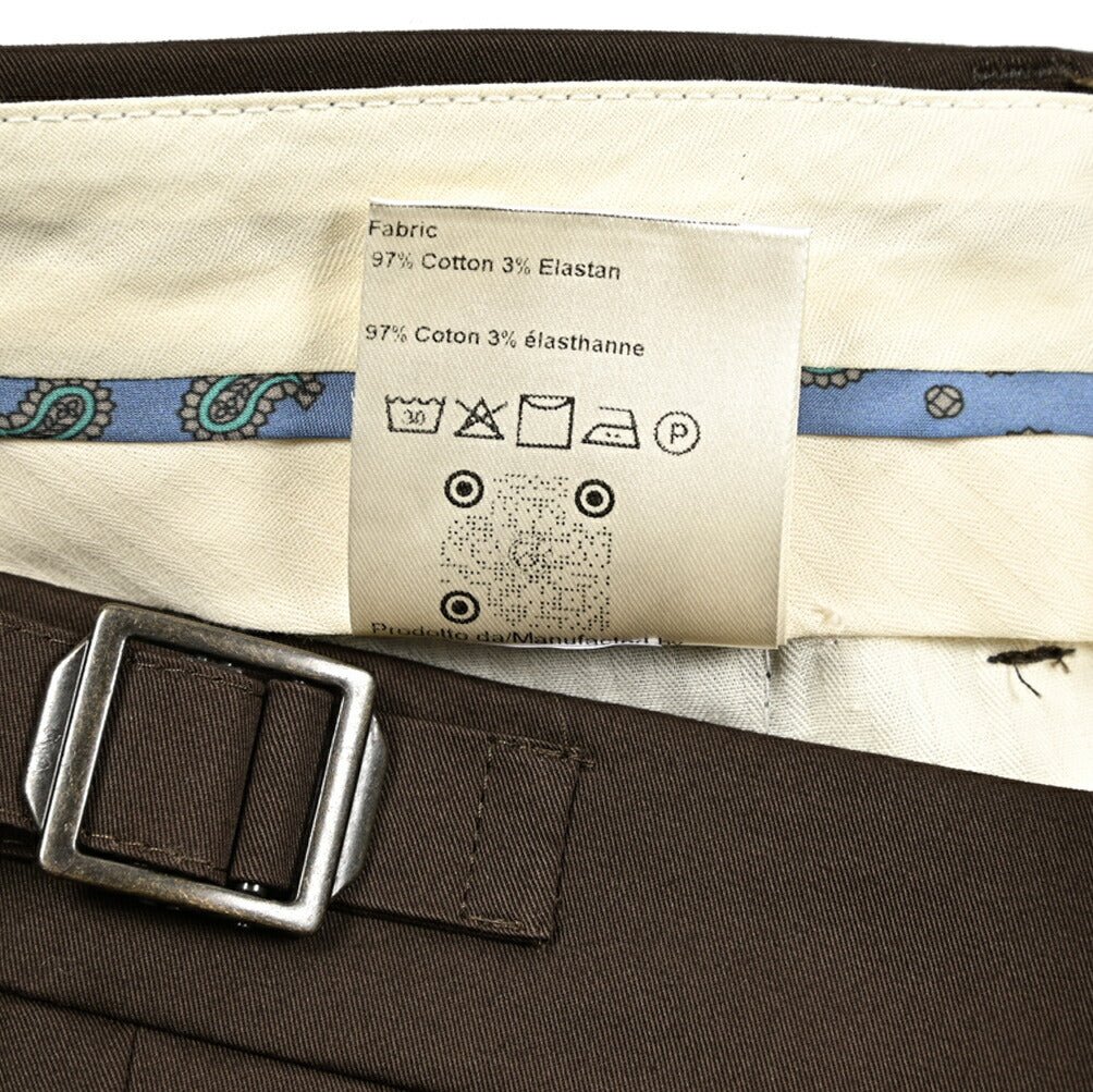 BERWICH "RETRO LONG" ストレッチコットン ワンタックパンツ|424784 - 46|GUARDAROBA MILANO OFFICIAL STORE