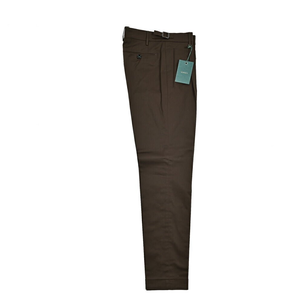 BERWICH "RETRO LONG" ストレッチコットン ワンタックパンツ|424784 - 46|GUARDAROBA MILANO OFFICIAL STORE