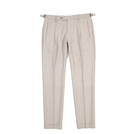 BERWICH “RETRO LONG” ストレッチウール ワンタックスラックス グレージュ(stone) 46 | GUARDAROBA MILANO OFFICIAL STORE