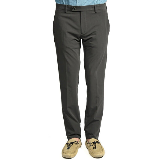 BERWICH "SC SLIM" ビスコース混 ノータックストレッチパンツ グレー(grey) 46 | GUARDAROBA MILANO OFFICIAL STORE