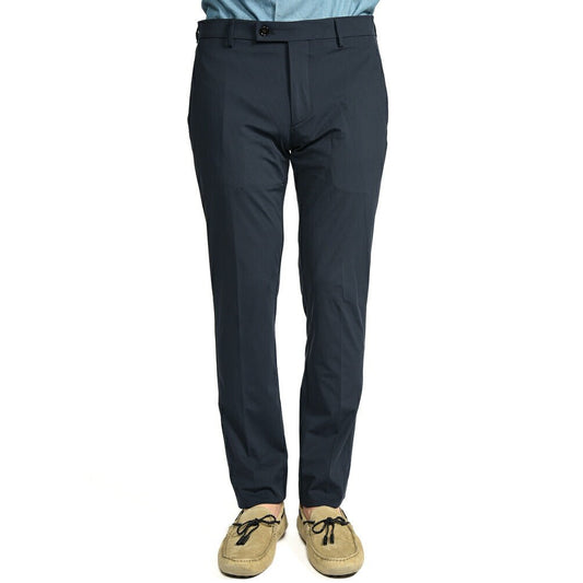BERWICH "SC SLIM" ストレッチナイロン ノータックパンツ ネイビー(navy) 48 | GUARDAROBA MILANO OFFICIAL STORE