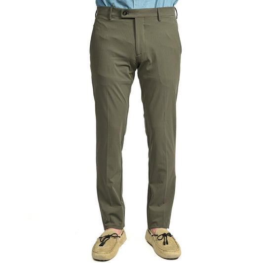 BERWICH "SC SLIM" ストレッチナイロン ノータックパンツ カーキグリーン(army) 46 | GUARDAROBA MILANO OFFICIAL STORE