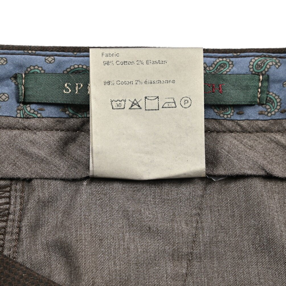 BERWICH “SC SLIM-GD” ストレッチコットン ノータックチノパンツ ブラウン(moro) 46 | GUARDAROBA MILANO OFFICIAL STORE
