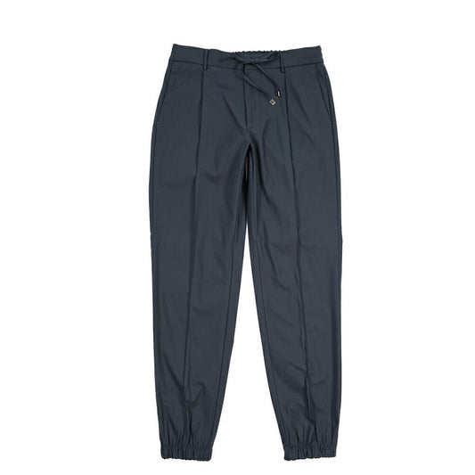 BERWICH “SPIAGGIA 1P TECH” ストレッチナイロン ワンタックイージーパンツ ネイビー(navy) 46 | GUARDAROBA MILANO OFFICIAL STORE
