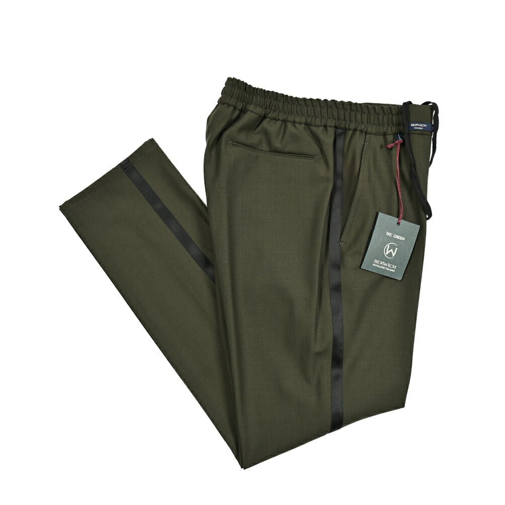 SALE|BERWICH SPIAGGIA ストレッチウール ドローコード側章スラックス|414240 - 44|GUARDAROBA MILANO OFFICIAL STORE