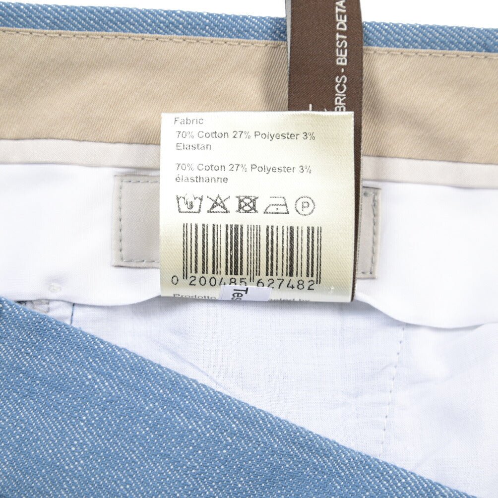 BERWICH “VULCANO 23” コットン混 ノータックパンツ ブルー(azure) 46 | GUARDAROBA MILANO OFFICIAL STORE
