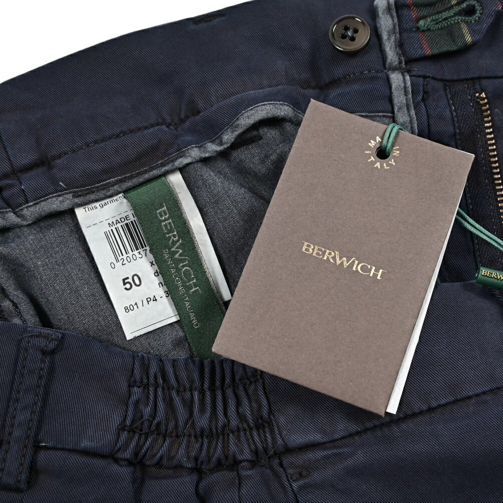BERWICH "XRETRO" ストレッチコットンチノ ワンタックパンツ (製品染め)|425483|GUARDAROBA MILANO OFFICIAL STORE