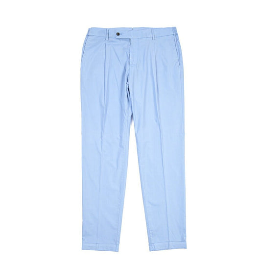 BERWICH “XRETRO-GD” ストレッチコットン ワンタックパンツ ライトブルー(azzurro213) 52 | GUARDAROBA MILANO OFFICIAL STORE
