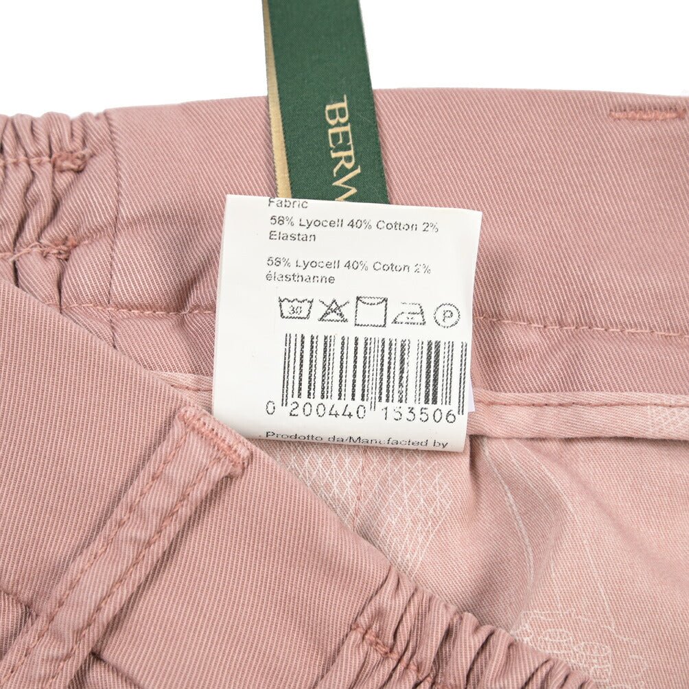 BERWICH “XRETRO LONG-GD” リヨセル混コットン ワンタックパンツ ピンク(rosa474) 50 | GUARDAROBA MILANO OFFICIAL STORE