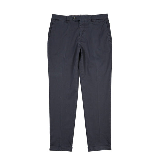 BERWICH “YRETRO-GD” ストレッチコットン ノータックチノパンツ ネイビー(navy665) 48 | GUARDAROBA MILANO OFFICIAL STORE