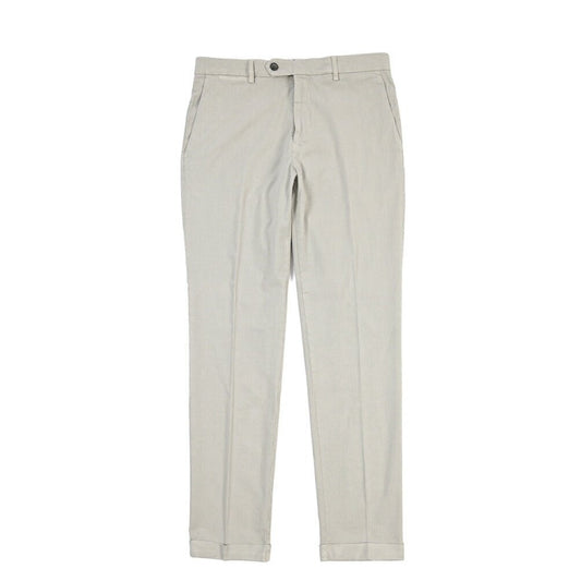 BERWICH “YRETRO LONG-GD” ストレッチコットン ノータックチノパンツ ライトグレー(pomice008) 46 | GUARDAROBA MILANO OFFICIAL STORE