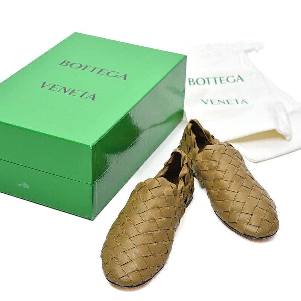 SALE|BOTTEGA VENETA ラムスキン イントレチャートレザー スリッポン(フラットシューズ)|416387|GUARDAROBA MILANO OFFICIAL STORE