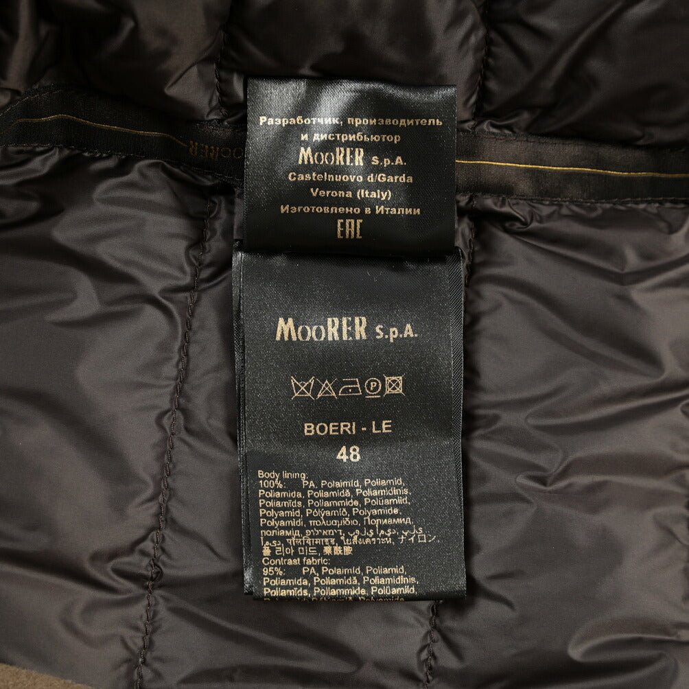CLEARANCE SALE|MOORER “BOERI-LE” カシミヤ混ウール 着脱可能フロントライナー付きダウンサファリジャケット ブラウン(BEAVER) 48 | GUARDAROBA MILANO OFFICIAL STORE