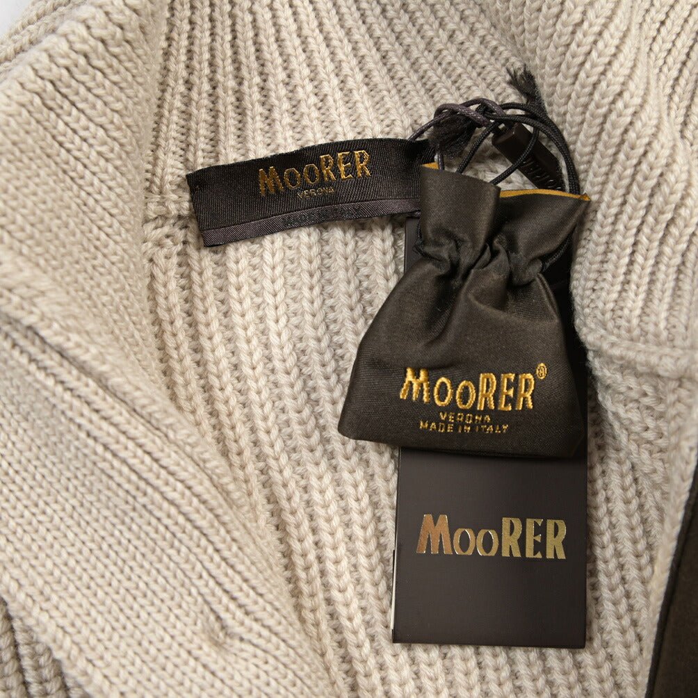CLEARANCE SALE|MOORER “KENYON-HN” ウール100% スタンドカラーニットカーディガン ベージュ(MANDORLA) 46 | GUARDAROBA MILANO OFFICIAL STORE