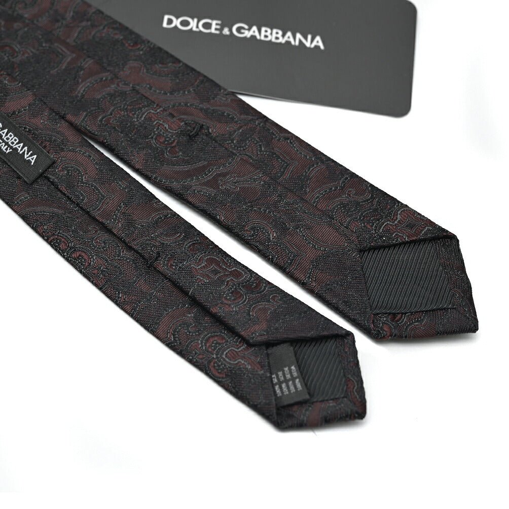 DOLCE & GABBANA シルク100% ネクタイ(ナロータイ)ワインレッド|GUARDAROBA MILANO OFFICIAL STORE