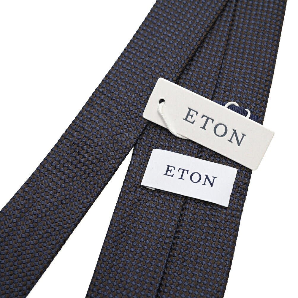 ETON シルク100% 織柄ネクタイ ネイビー 148cm×7cm | GUARDAROBA MILANO OFFICIAL STORE