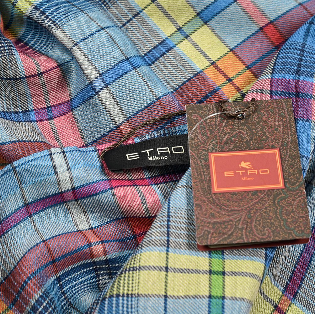 SALE|ETRO カシミヤウールシルク チェック柄ストール|407089|GUARDAROBA MILANO OFFICIAL STORE
