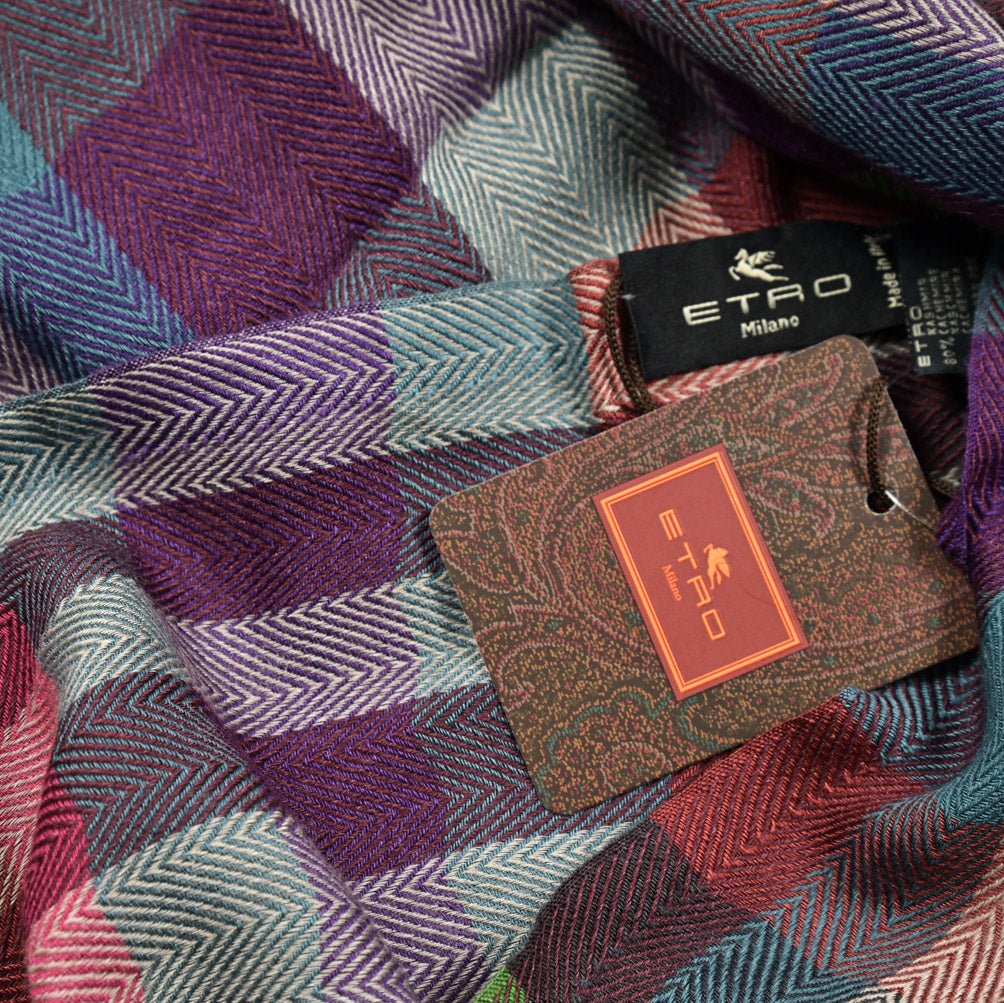 SALE|ETRO カシミヤシルク チェック柄ストール|407016|GUARDAROBA MILANO OFFICIAL STORE