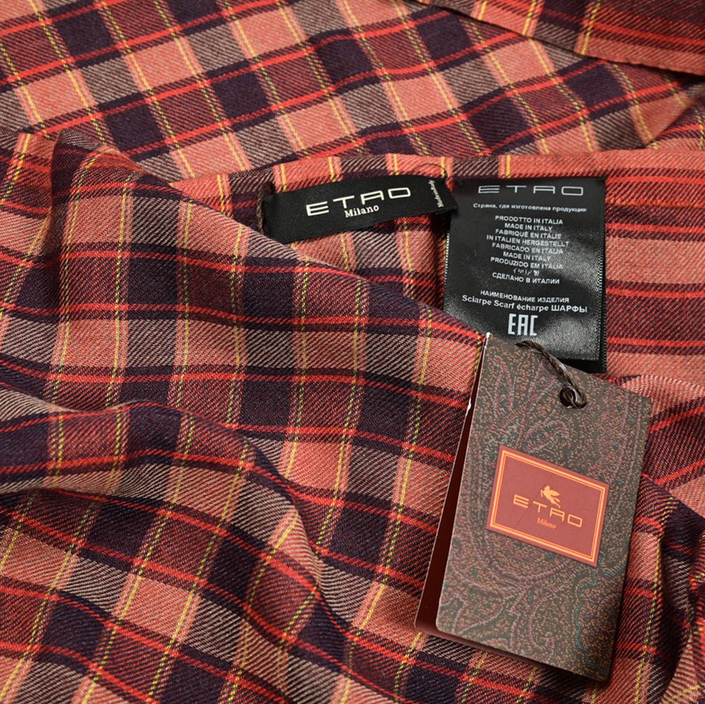 SALE|ETRO カシミヤシルク チェック柄ストール|407087|GUARDAROBA MILANO OFFICIAL STORE
