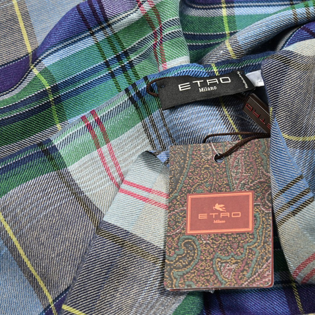 SALE|ETRO カシミヤシルク チェック柄ストール|407357|GUARDAROBA MILANO OFFICIAL STORE
