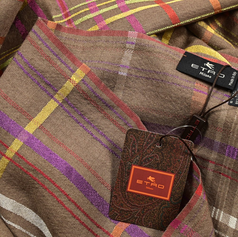 SALE|ETRO カシミヤシルク チェック柄ストール|407028|GUARDAROBA MILANO OFFICIAL STORE