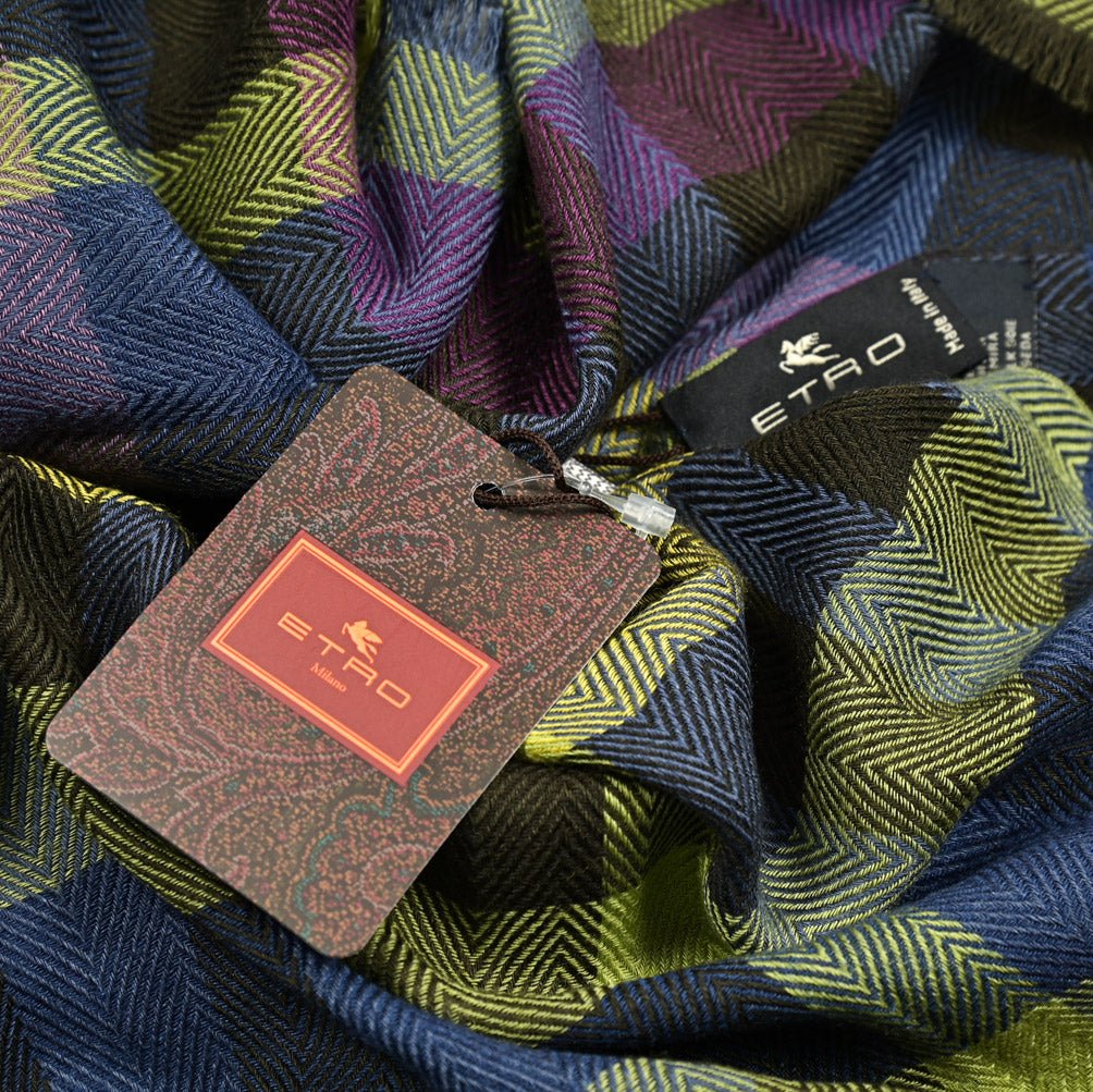 SALE|ETRO カシミヤシルク チェック柄ストール|407018|GUARDAROBA MILANO OFFICIAL STORE