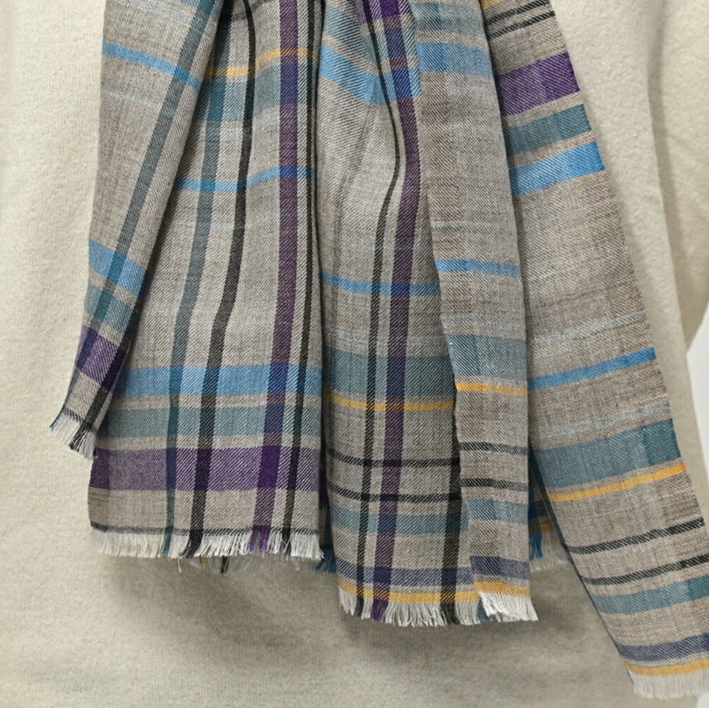 SALE|ETRO カシミヤシルク チェック柄ストール|407347|GUARDAROBA MILANO OFFICIAL STORE