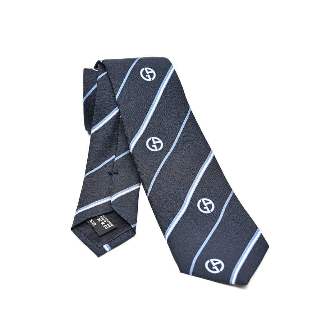 FINAL SALE|GIORGIO ARMANI シルク100% レジメンタルロゴネクタイ|GUARDAROBA MILANO OFFICIAL STORE