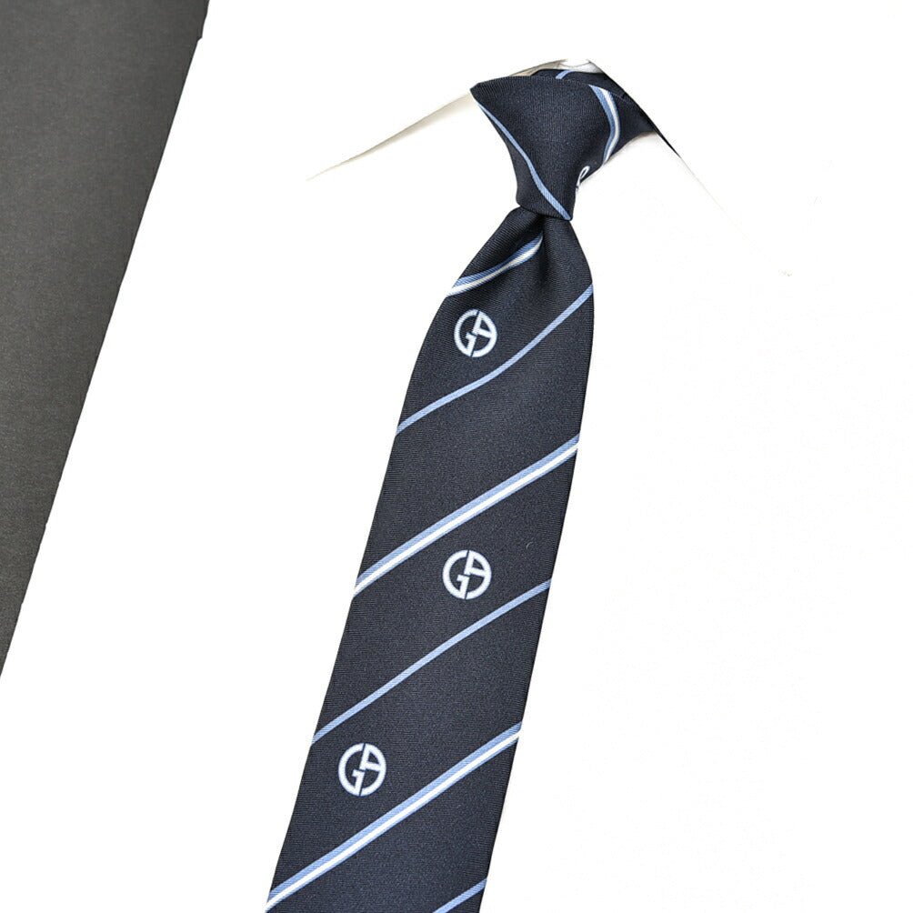 SALE|GIORGIO ARMANI シルク100% レジメンタルロゴネクタイ|405060|GUARDAROBA MILANO OFFICIAL STORE