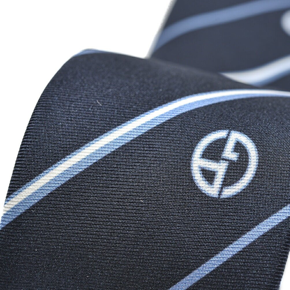 FINAL SALE|GIORGIO ARMANI シルク100% レジメンタルロゴネクタイ|GUARDAROBA MILANO OFFICIAL STORE