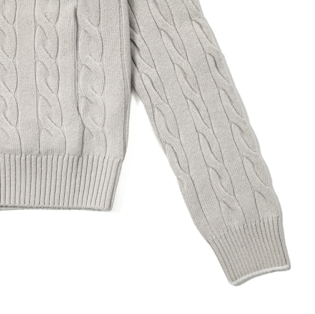 SALE|GRAN SASSO カシミヤ100% ケーブル編みニットスタンドカラーカーディガン / SLOWEAR|399590 - A - 46|GUARDAROBA MILANO OFFICIAL STORE