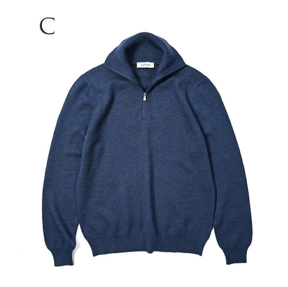 SALE|GRAN SASSO ヴァージンウール100% ハーフジップハイゲージニットセーター / SLOWEAR|399735 - A - 50|GUARDAROBA MILANO OFFICIAL STORE