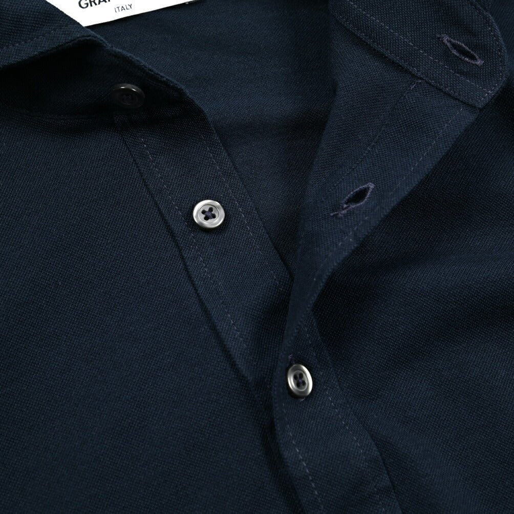 GRAN SASSO コットン100% 長袖鹿の子ポロシャツ|425857 - 46|GUARDAROBA MILANO OFFICIAL STORE